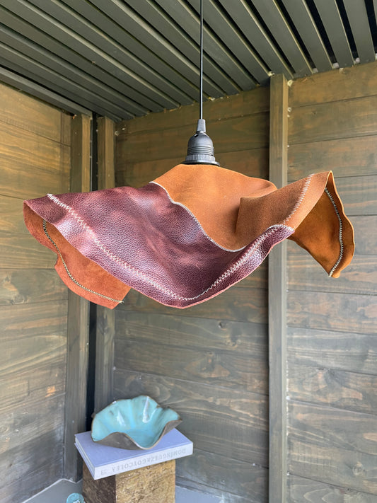 Lámpara colgante Malmo Camel-Burdeo