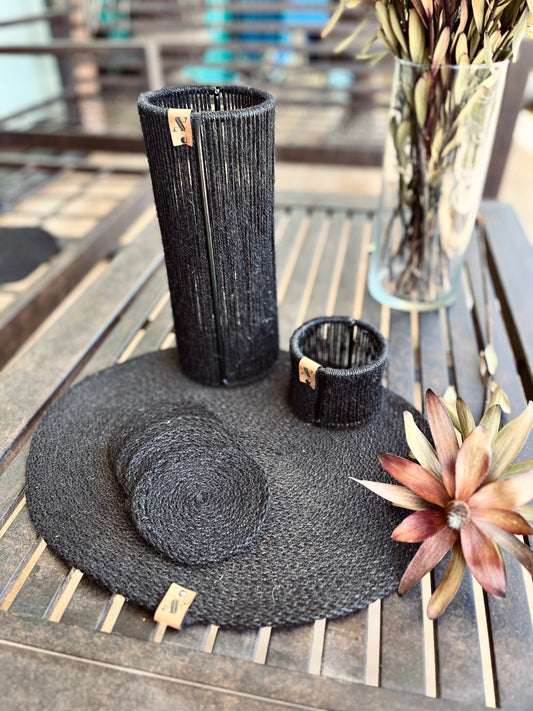 Kit  de Mesa Alondra Redondo Negro