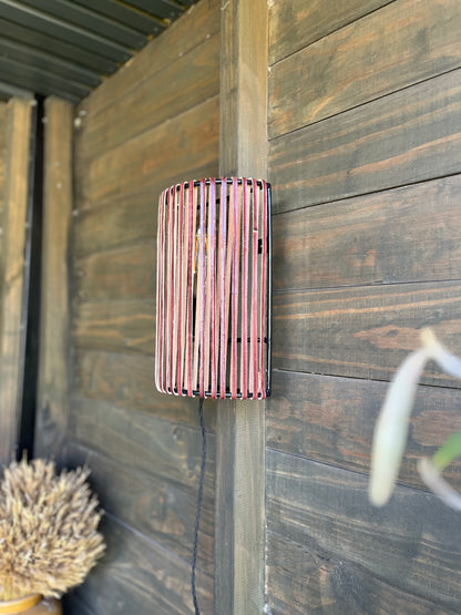 Lámpara Aplique Gadir Cuero Burdeo